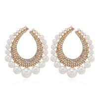 1 Pair Lady Water Droplets Alloy Artificial Rhinestones Pearl Ear Studs main image 3