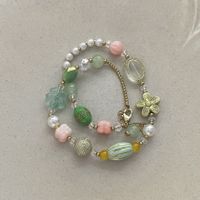 Elegant Sweet Flower Plastic Natural Stone Women's Bracelets sku image 2