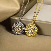 Wholesale Jewelry Simple Style Classic Style Color Block Zinc Alloy Gold Plated Plating Pendant Necklace main image 1