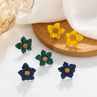 1 Pair Simple Style Classic Style Flower Stoving Varnish Arylic Ear Studs main image 5