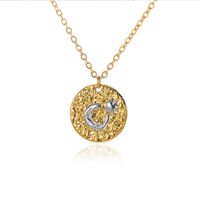Wholesale Jewelry Simple Style Classic Style Color Block Zinc Alloy Gold Plated Plating Pendant Necklace sku image 1