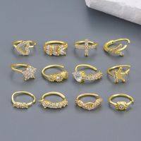 1 Piece Nose Rings & Studs Simple Style Classic Style Solid Color Copper Inlay Zircon Nose Rings & Studs main image 1