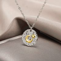 Wholesale Jewelry Simple Style Classic Style Color Block Zinc Alloy Gold Plated Plating Pendant Necklace main image 3
