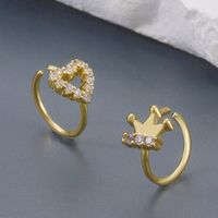 1 Piece Nose Rings & Studs Simple Style Classic Style Solid Color Copper Inlay Zircon Nose Rings & Studs main image 3
