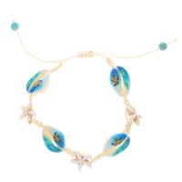 Wholesale Jewelry Retro Classic Style Starfish Shell Arylic Alloy Beaded Necklace sku image 7