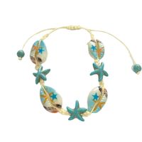 Wholesale Jewelry Retro Classic Style Starfish Shell Arylic Alloy Beaded Necklace sku image 9