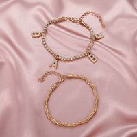 Simple Style Classic Style Letter Alloy Inlay Zircon Women's Bracelets main image 5