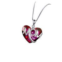 Wholesale Jewelry Simple Style Classic Style Heart Shape Alloy Organic Glass Zircon Inlay Pendant Necklace main image 3