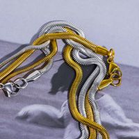 1 Piece Titanium Steel Gold Plated Solid Color Chain main image 5