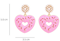 Cute Heart Shape Zinc Alloy Enamel Artificial Pearls Women's Drop Earrings main image 2