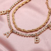 Simple Style Classic Style Letter Alloy Inlay Zircon Women's Bracelets main image 1