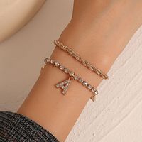 Simple Style Classic Style Letter Alloy Inlay Zircon Women's Bracelets main image 3