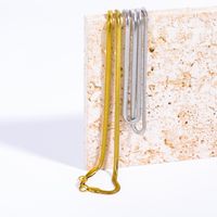 1 Piece Titanium Steel Gold Plated Solid Color Chain main image 3