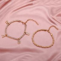 Simple Style Classic Style Letter Alloy Inlay Zircon Women's Bracelets main image 2