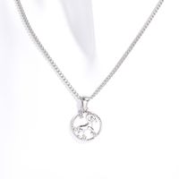 Titanium Steel Simple Style Classic Style Inlay Solid Color Zircon Pendant Necklace sku image 20