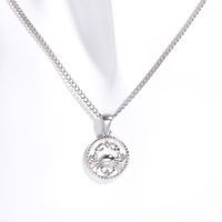 Titanium Steel Simple Style Classic Style Inlay Solid Color Zircon Pendant Necklace sku image 16