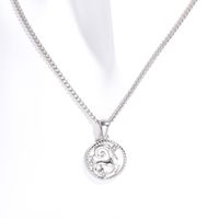 Titanium Steel Simple Style Classic Style Inlay Solid Color Zircon Pendant Necklace sku image 13
