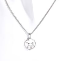 Titanium Steel Simple Style Classic Style Inlay Solid Color Zircon Pendant Necklace sku image 14
