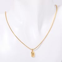304 Stainless Steel Titanium Steel 18K Gold Plated Basic Modern Style Classic Style Plating Number Pendant Necklace sku image 3