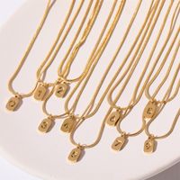 304 Stainless Steel Titanium Steel 18K Gold Plated Basic Modern Style Classic Style Plating Number Pendant Necklace main image 5