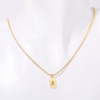 304 Stainless Steel Titanium Steel 18K Gold Plated Basic Modern Style Classic Style Plating Number Pendant Necklace sku image 6