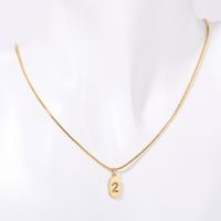 304 Stainless Steel Titanium Steel 18K Gold Plated Basic Modern Style Classic Style Plating Number Pendant Necklace sku image 2