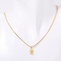 Acero Inoxidable 304 Acero Titanio Chapados en oro de 18k Básico Estilo Moderno Estilo Clásico Enchapado Número Collar Colgante sku image 2