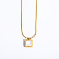 Titanium Steel Gold Plated Simple Style Classic Style Plating Color Block Pendant Necklace sku image 5