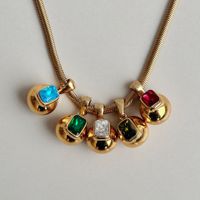 304 Stainless Steel Titanium Steel 18K Gold Plated IG Style Modern Style Classic Style Plating Inlay Geometric Zircon Pendant Necklace main image 1