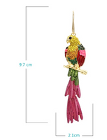 Exaggerated Parrot Alloy Inlay Artificial Rhinestones Women's Earrings main image 2