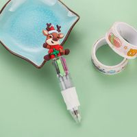 Christmas Mini Four-color Ballpoint Pen Cartoon  Pressing Pen Student Gift sku image 31