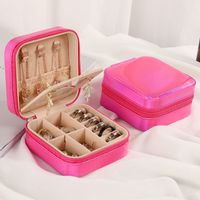 Elegant Solid Color Pu Leather Jewelry Boxes sku image 5