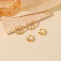 2 Pairs Elegant Simple Style Commute Circle Zinc Alloy 14K Gold Plated Earrings main image 4