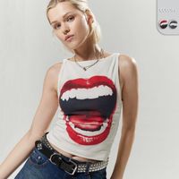 Women's Racerback Tank Tops T-Shirts Printing Hip-Hop Streetwear Mouth main image 6