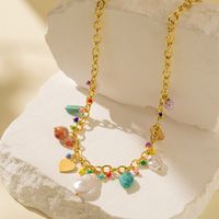 Casual Vacation Geometric Natural Stone Seed Bead Iron Plating Women's Pendant Necklace main image 3