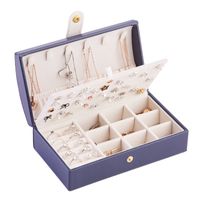 Korean Style Solid Color Pu Leather Flocking Jewelry Boxes main image 6