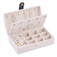 Korean Style Solid Color Pu Leather Flocking Jewelry Boxes sku image 1