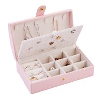 Korean Style Solid Color Pu Leather Flocking Jewelry Boxes sku image 2