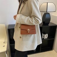 Women's Small Pu Leather Solid Color Streetwear Lock Clasp Square Bag main image 3