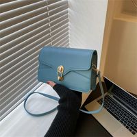 Women's Small Pu Leather Solid Color Streetwear Lock Clasp Square Bag sku image 3