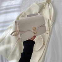 Women's Small Pu Leather Solid Color Streetwear Lock Clasp Square Bag sku image 2