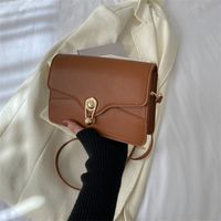 Women's Small Pu Leather Solid Color Streetwear Lock Clasp Square Bag sku image 4