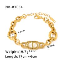 Acero Inoxidable 304 Acero Titanio Chapados en oro de 18k Básico Estilo Moderno Estilo Clásico Enchapado Geométrico Color Sólido Pulsera sku image 4