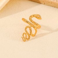 Elegant Queen Classic Style Snake 304 Stainless Steel 18K Gold Plated Open Rings In Bulk main image 3