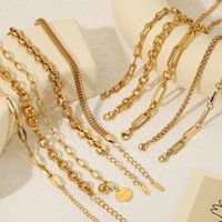 304 Stainless Steel 18K Gold Plated Basic Modern Style Classic Style Plating Geometric Solid Color Bracelets main image 4