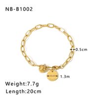 304 Stainless Steel 18K Gold Plated Basic Modern Style Classic Style Plating Geometric Solid Color Bracelets sku image 5