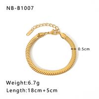 304 Stainless Steel 18K Gold Plated Basic Modern Style Classic Style Plating Geometric Solid Color Bracelets sku image 6
