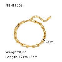 304 Stainless Steel 18K Gold Plated Basic Modern Style Classic Style Plating Geometric Solid Color Bracelets sku image 3