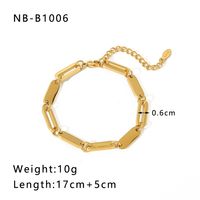 304 Stainless Steel 18K Gold Plated Basic Modern Style Classic Style Plating Geometric Solid Color Bracelets sku image 10