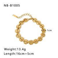 304 Stainless Steel 18K Gold Plated Basic Modern Style Classic Style Plating Geometric Solid Color Bracelets sku image 9